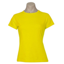 Womens 100% Cotton T-Shirt Plain Basic Tee Casual Top in Yellow