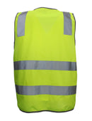 Hi Vis Safety Vest Reflective Tape Zip Up Workwear Pocket High Visibility in Yellow