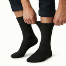 1x Pair COTTON Rich LOOSE TOP SOCKS Circulation Diabetic Comfort in Black