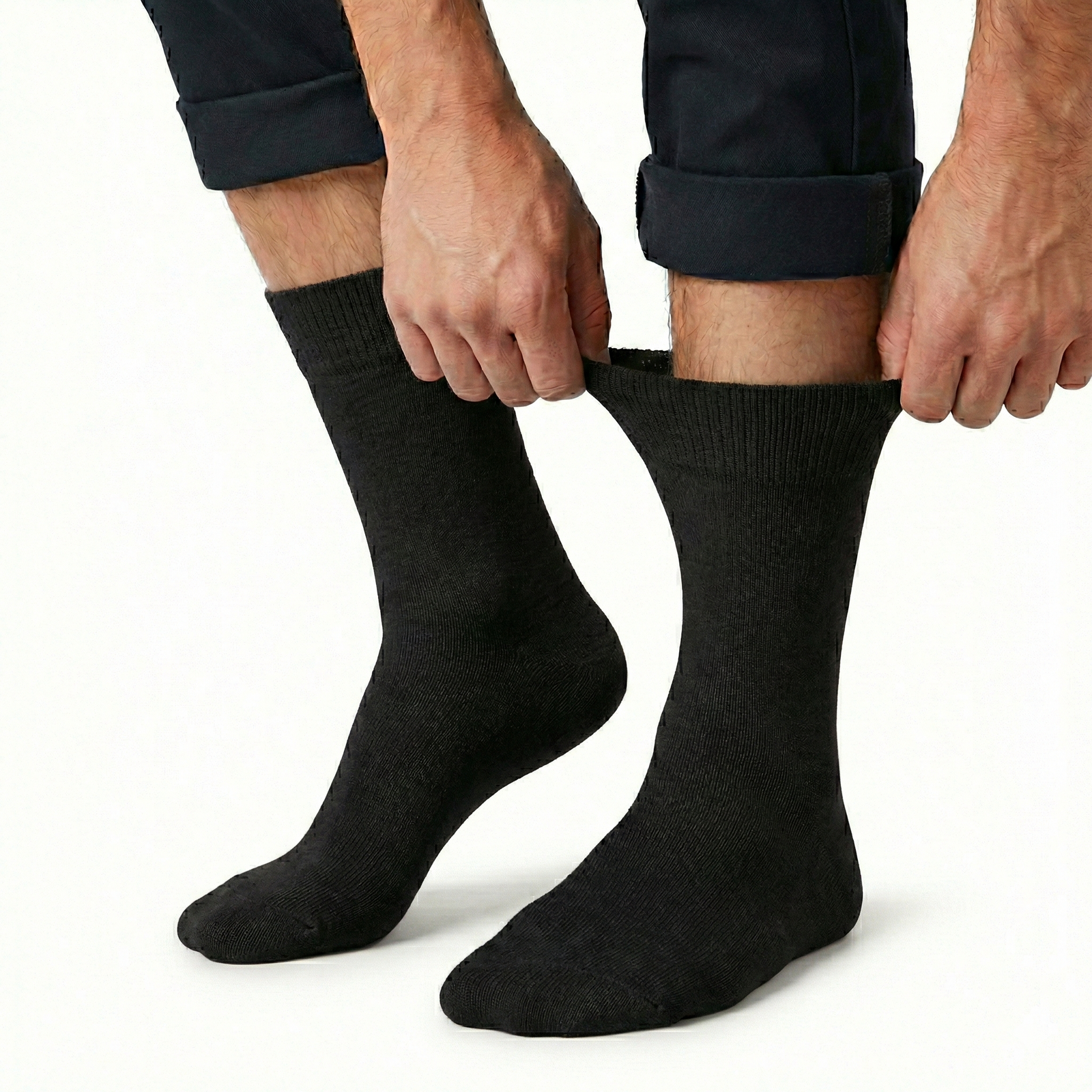 1x Pair COTTON Rich LOOSE TOP SOCKS Circulation Diabetic Comfort in Black