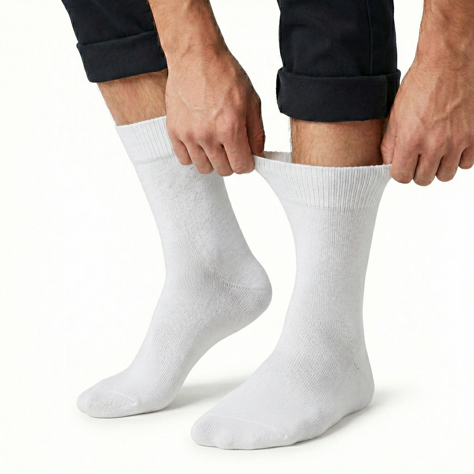 1x Pair COTTON Rich LOOSE TOP SOCKS Circulation Diabetic Comfort in White