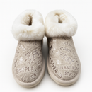 Womens Australian Sheepskin Wool Fur Mini UGG Ankle Boots in Gold Sand