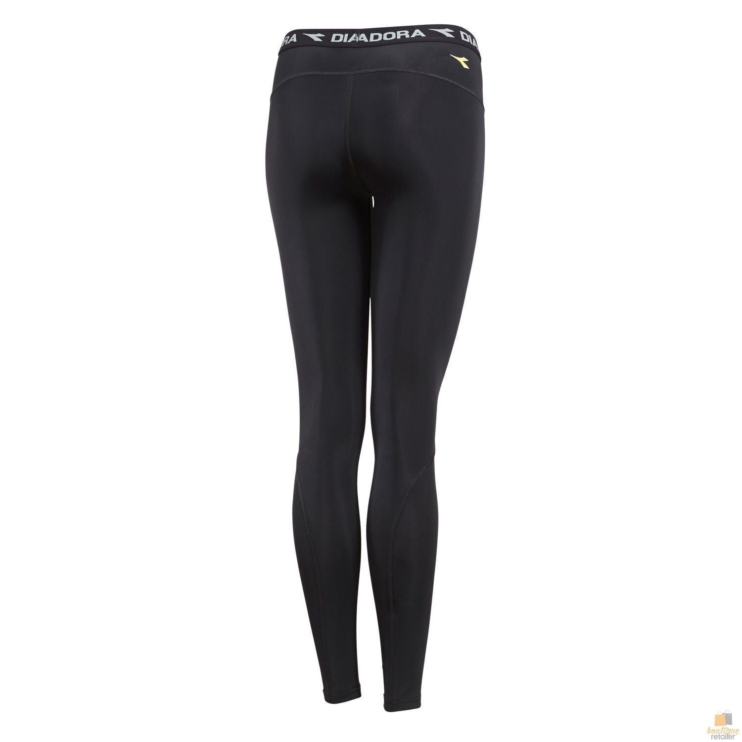 DIADORA Ladies Compression Sports Full Length Tights Gym Yoga - Black