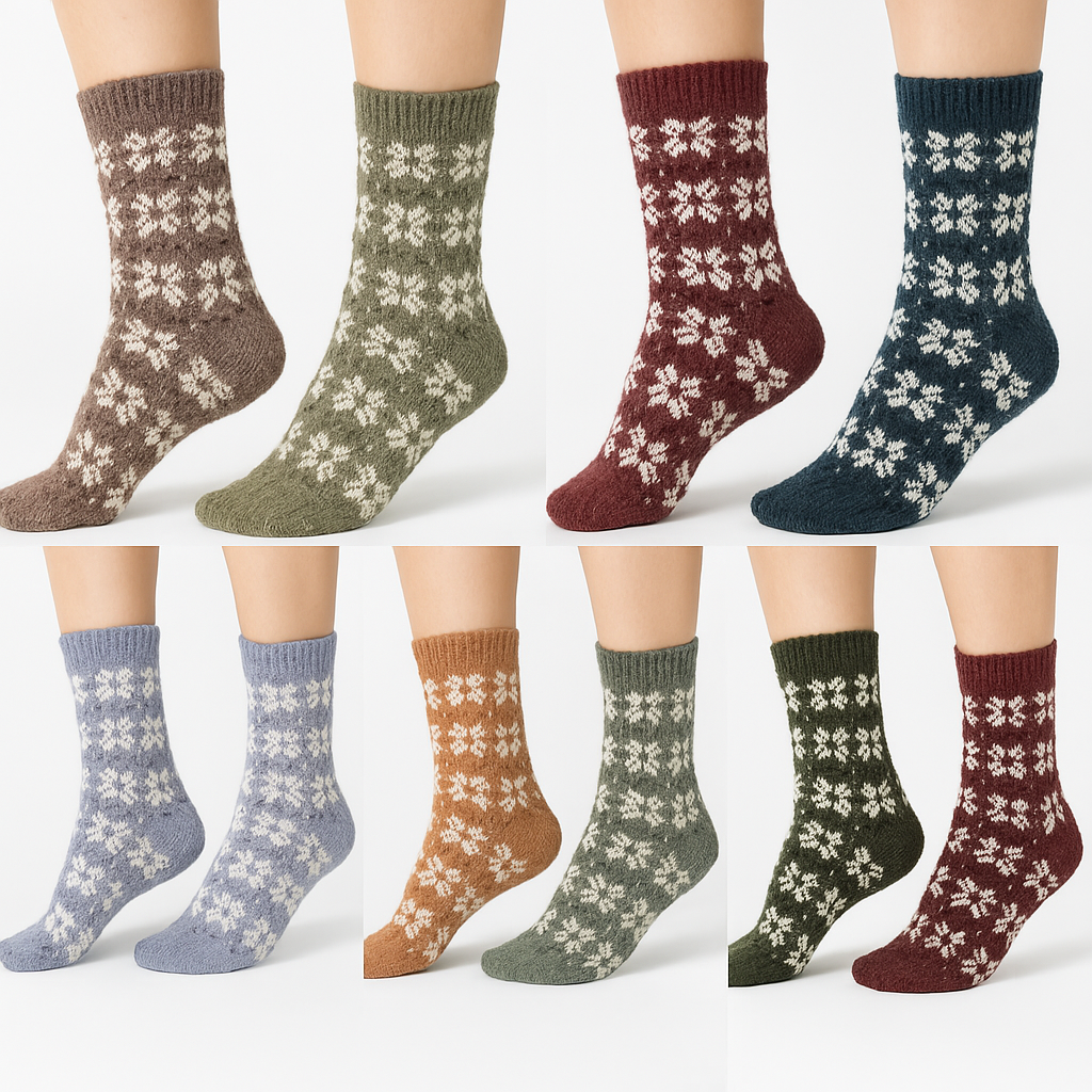 6 Pairs Womens Angora Wool Socks Extra Warm Winter Thermal Soft