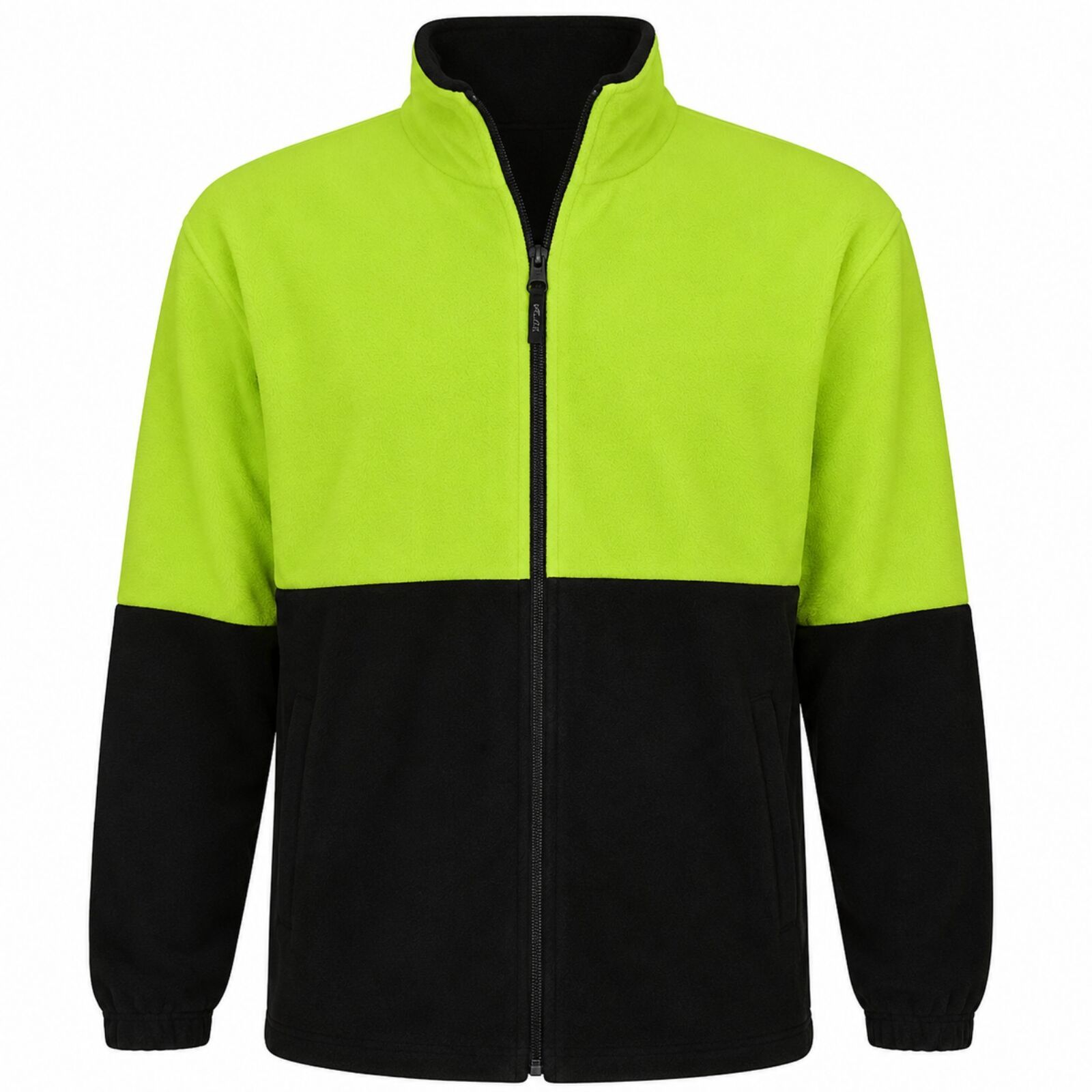 Hi Vis Polar Fleece Full Zip Safety Workwear Fleecy Jacket Unisex - Yellow