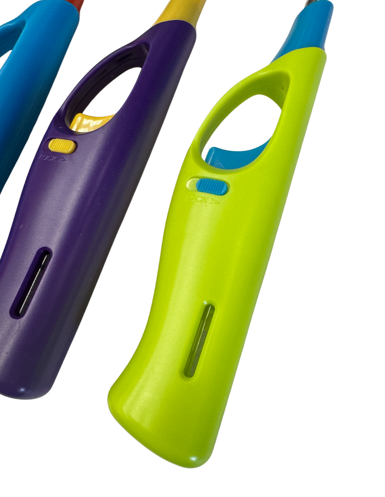 1x Flexible Gas Lighter for BBQ Kitchen Cigarette w/ Safety Lock - Assorted Colours
