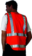 HUSKI Hi Vis Patrol Vest 3M Reflective Tape Safety Workwear High Visibility - Orange