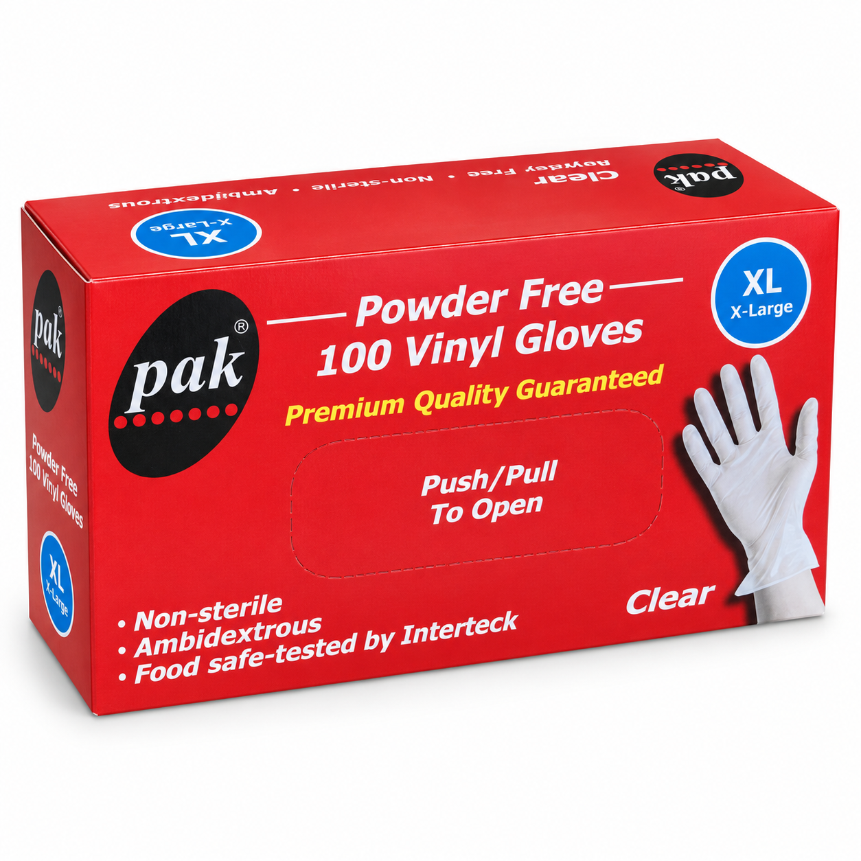 1000x Clear Disposable Vinyl Gloves Powder Free Latex Free Bulk - 1 Box