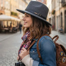 JACARU 1849 Australian 100% Wool Hat Fedora Trilby Crushable Travel - Dark Grey