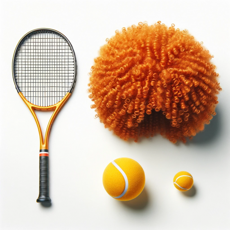 Jannik Sinner Inspired Wig Curly Afro Party Costume Tennis Dress Up - Orange