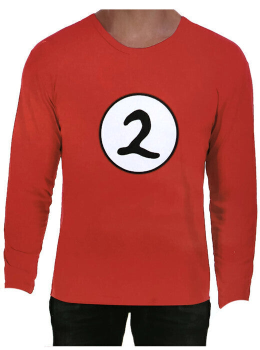 Dr. Seuss Adult Cat In The Hat Thing 2 Long Sleeve Red Top Costume Book Week - M