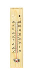 27cm WOODEN THERMOMETER Indoor Outdoor Glass Wall Hanging Room Sensor Jumbo