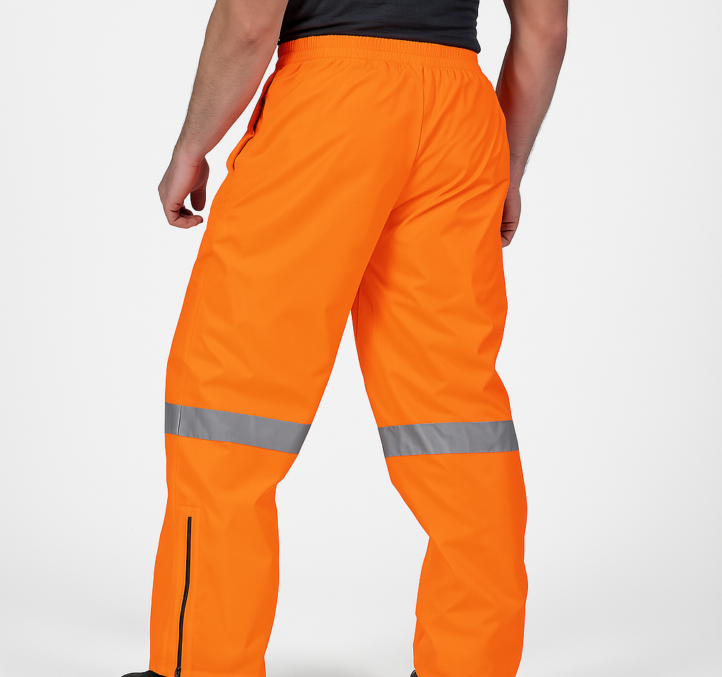 Huski Mens Tarmac Hi Vis Trousers Pants High Visibility Safety Pants - Orange - 5XL (117cm)