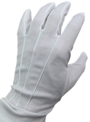 Deluxe Short White Stripe Satin Gloves Magician Driving Wedding Glove One Size