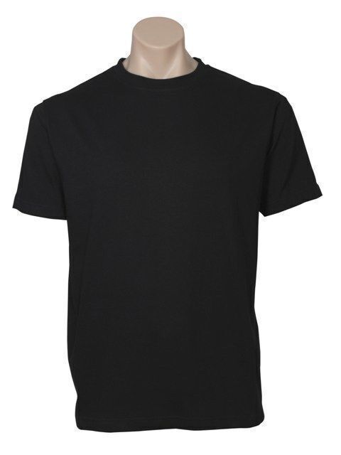 Mens Plain 100% Cotton T-Shirt Basic Blank Casual Short Sleeve Tee Top in Black