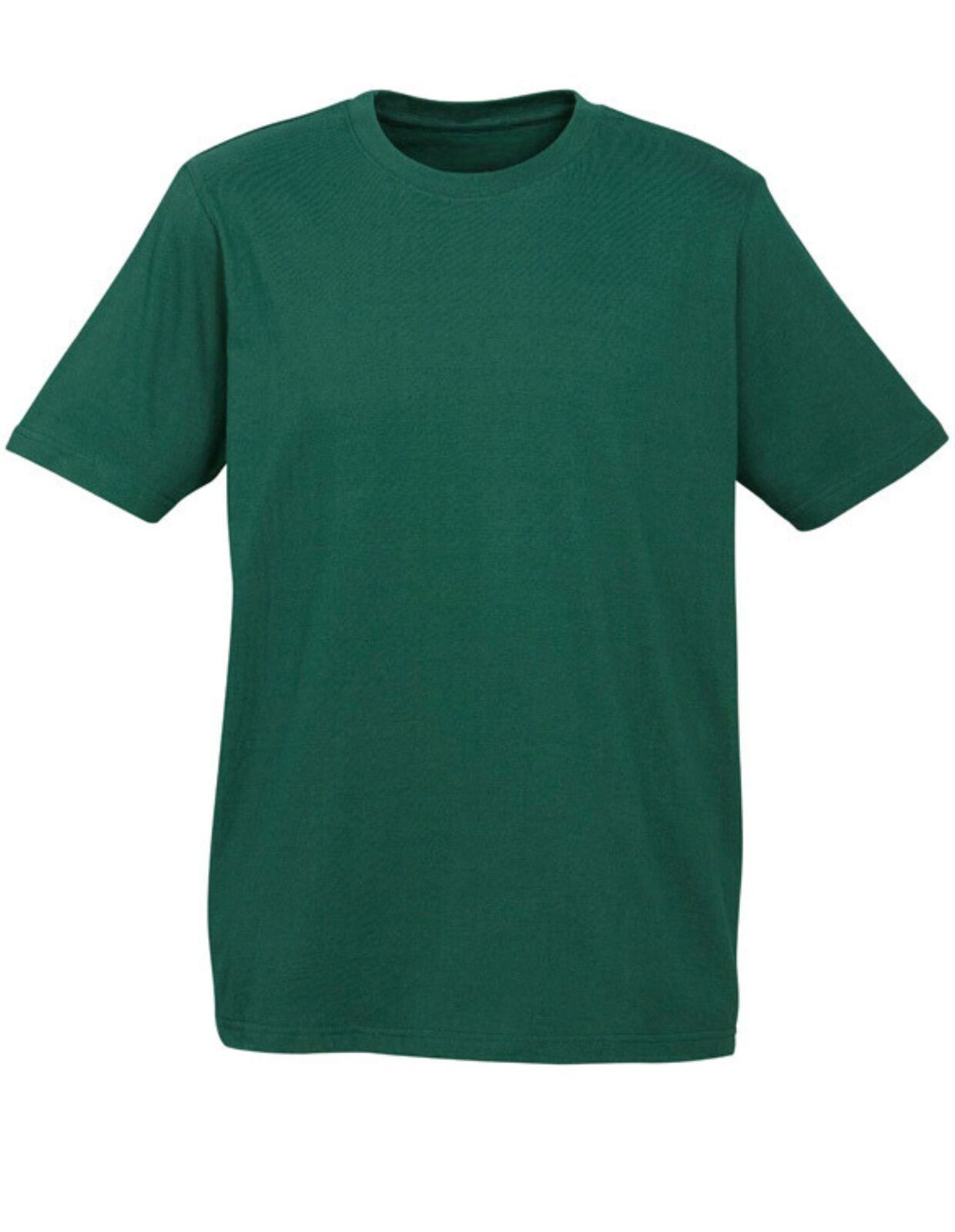 Mens Plain 100% Cotton T-Shirt Basic Blank Casual Short Sleeve Tee Top in Bottle Green