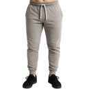 Mens Skinny Track Pants Slim Fit Joggers Gym Cuffed Sports Trousers - Grey