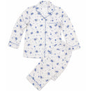 Womens Pyjama Set 100% Cotton Long Sleeve Button Up PJs Sleepwear - Blue Floral