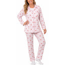 Womens Pyjama Set 100% Cotton Long Sleeve Button Up PJs Sleepwear - Pink Floral