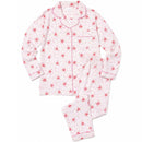 Womens Pyjama Set 100% Cotton Long Sleeve Button Up PJs Sleepwear - Pink Floral