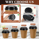 1000x 90mm Plastic Coffee Cup Lids for 12oz / 16oz Cups Dome Style - Black
