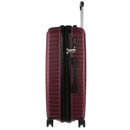 Pierre Cardin 65cm/89L Medium Hard-Shell Checked Suitcase Travel Luggage Bag - Burgundy