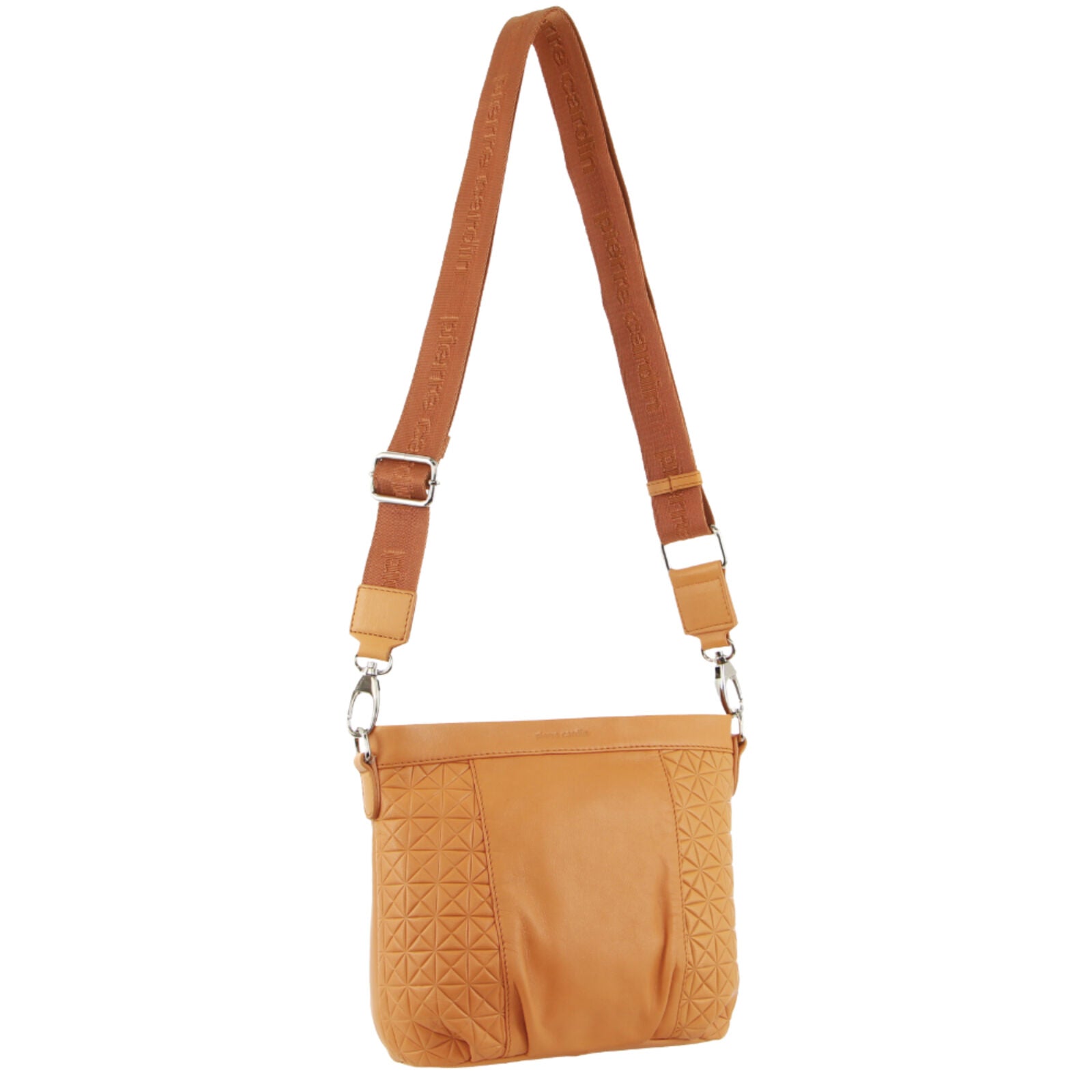 Pierre Cardin Leather Crossbody Bag w/ Shoulder Strap in Apricot