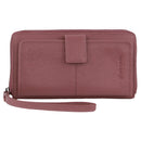Pierre Cardin Womens Leather Zip Around Wallet RFID Blocking w/ Wristlet in Rose