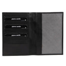 Pierre Cardin Leather Passport Holder Cover Travel Wallet w/ RFID Protection - Black