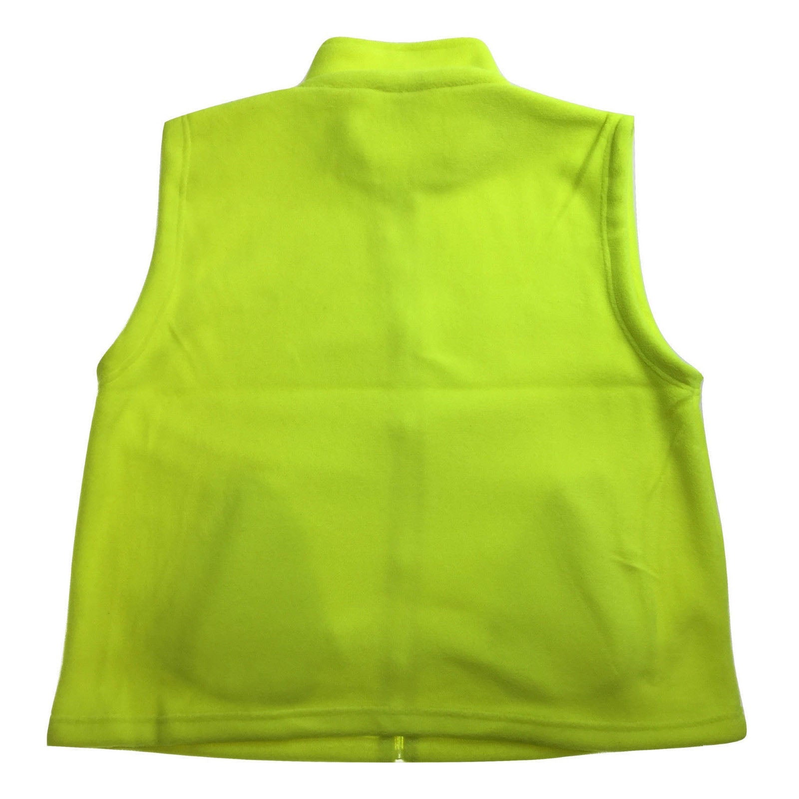 PLAIN HI VIS Polar Fleece Vest Full Zip Safety Workwear High Visibility Fleecy - Fluro Yellow - XL