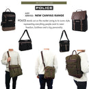 POLICE Wings Mens Canvas Crossbody Bag in Dark Olive