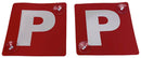 2x RED P PLATES Suction Probationary Car Window Signs for VIC/WA (Victoria & Western Australia)