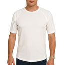 Mens Merino Wool Blend Thermal Top Short Sleeve Base Layer Warm - Natural