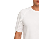 Mens Merino Wool Blend Thermal Top Short Sleeve Base Layer Warm - Natural