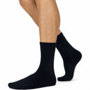 Merino Wool Mens Thermal Diabetic Socks Loose Top Circulation 1 Pair - Navy