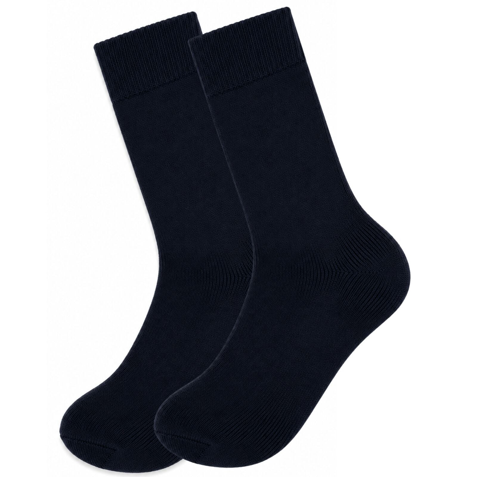 Merino Wool Mens Thermal Diabetic Socks Loose Top Circulation 1 Pair - Navy