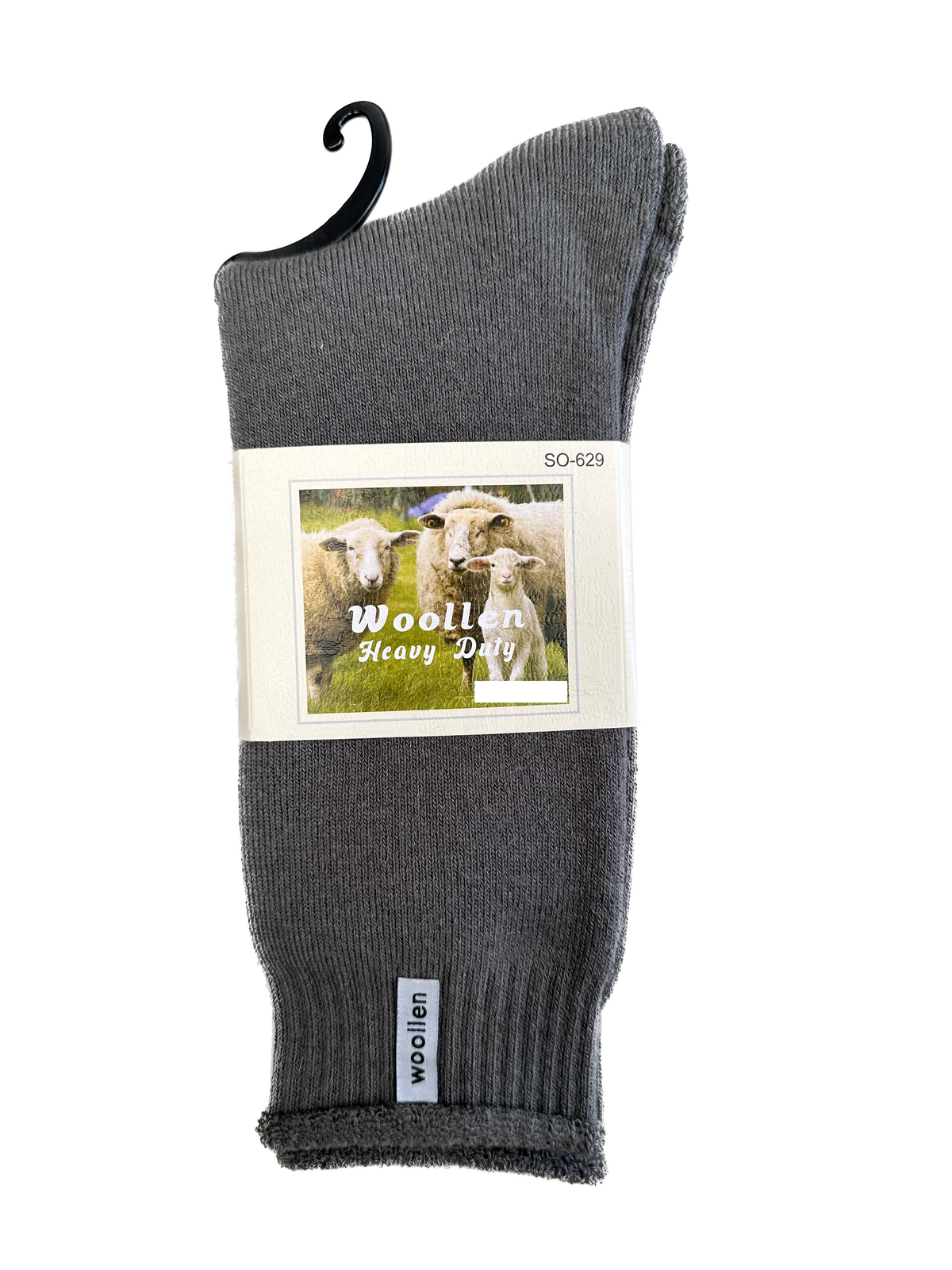 1 Pair Premium Mens Wool Heavy Duty Thick Work Socks Cushion Woolen - Grey
