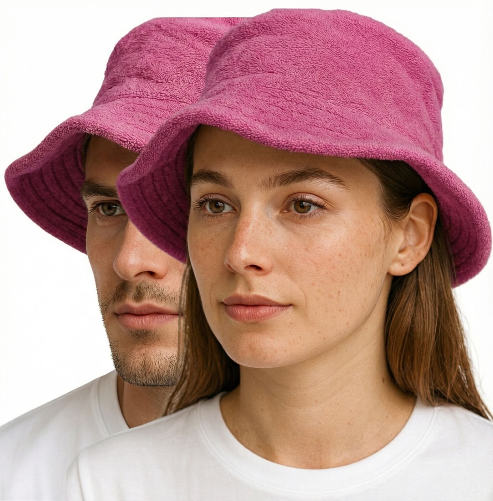 Stingy Brim Terry Towelling Bucket Hat Daggy Fishing Camping Lad Cap 100% COTTON - Fuchsia