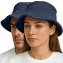Stingy Brim Terry Towelling Bucket Hat Daggy Fishing Camping Lad Cap 100% COTTON - Navy Blue
