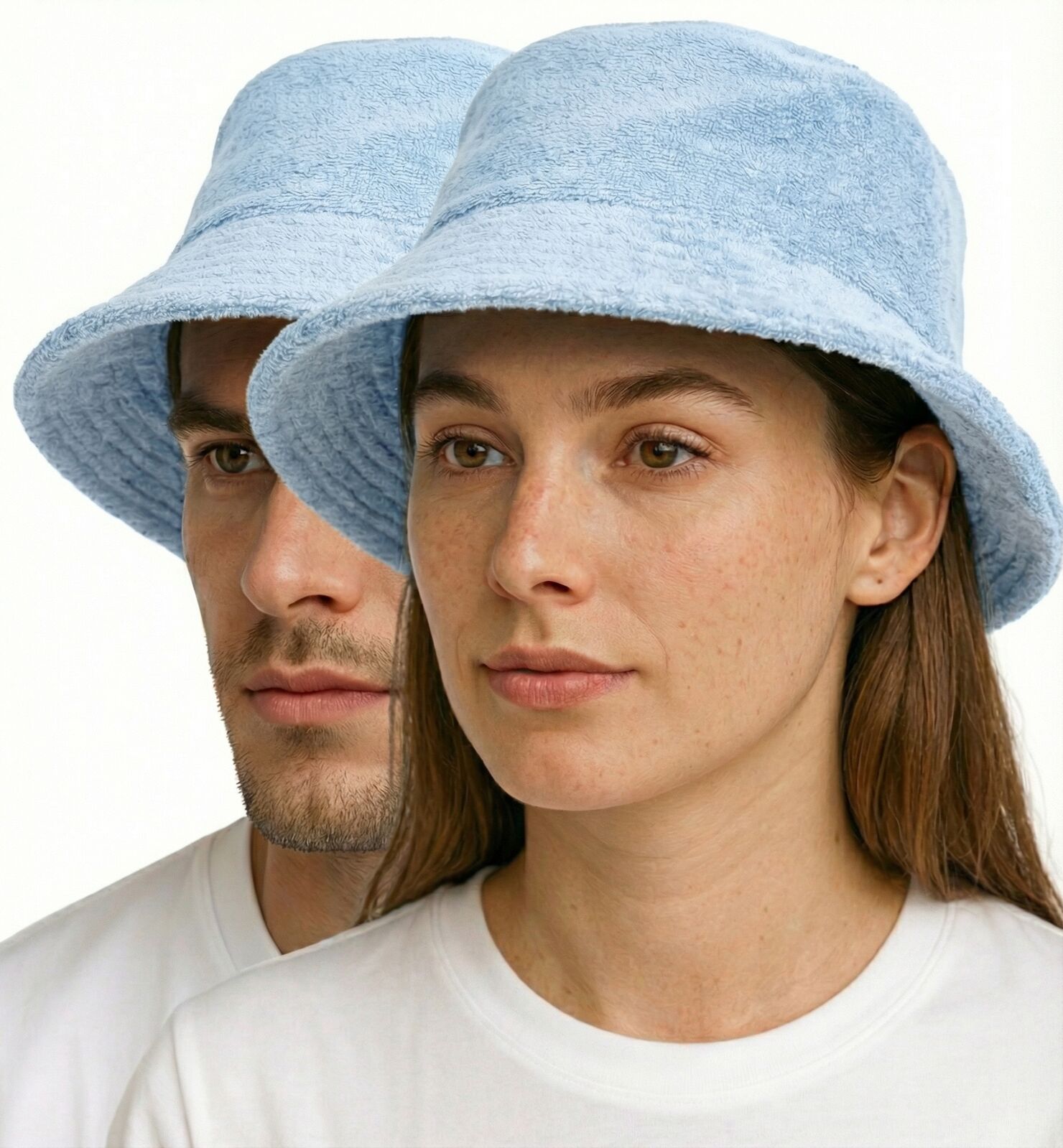 Stingy Brim Terry Towelling Bucket Hat Daggy Fishing Camping Lad Cap 100% COTTON - Sky Blue