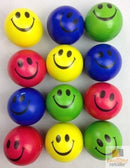 12x STRESS BALLS Hand Relief Squeeze Toy Reliever Antistress Soft Smiley MULTI