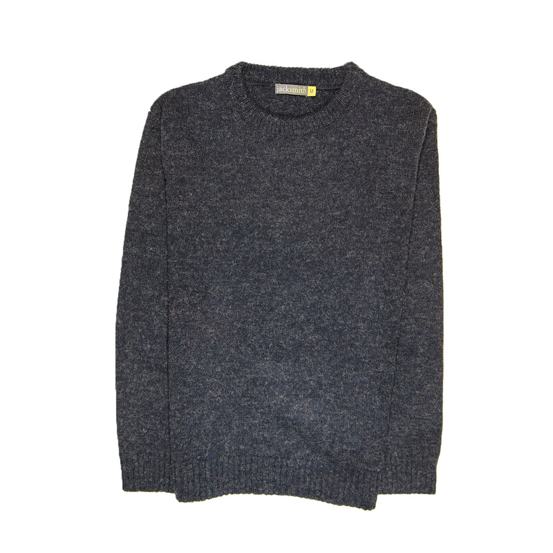 100% SHETLAND WOOL CREW Round Neck Knit JUMPER Pullover Mens Sweater Knitted - Navy (45) - 3XL