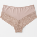Womens Lace Boyshort Boyleg Full Briefs Underwear Undies in Beige
