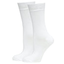 BAMBOO SOCKS Crew Natural Eco Healthy Enviro Unisex Work Anti-Bacterial Business - White