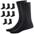 9 Pairs BAMBOO SOCKS Crew Natural Eco Healthy Enviro Unisex Work Business BULK - Black