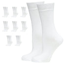 9 Pairs BAMBOO SOCKS Crew Natural Eco Healthy Enviro Unisex Work Business BULK - White