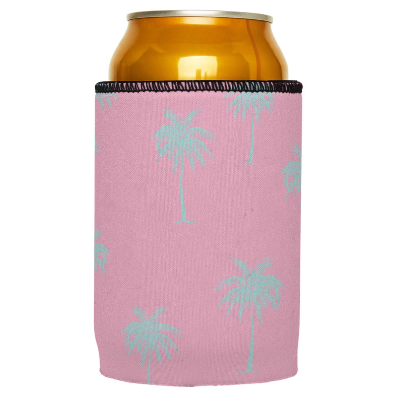 Palm Trees Aqua Pink Stubby Cooler - Standard