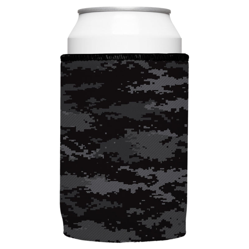 Digital Pixel Black Camo Stubby Cooler - Standard
