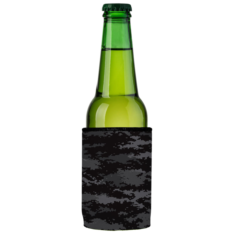 Digital Pixel Black Camo Stubby Cooler - Standard