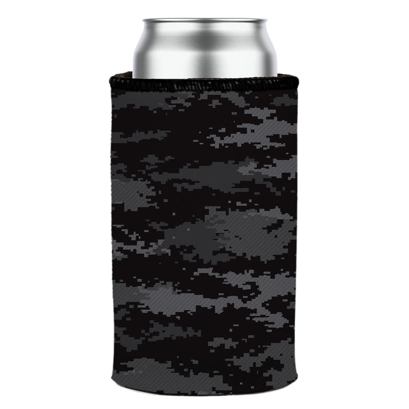 Digital Pixel Black Camo Stubby Cooler - Standard